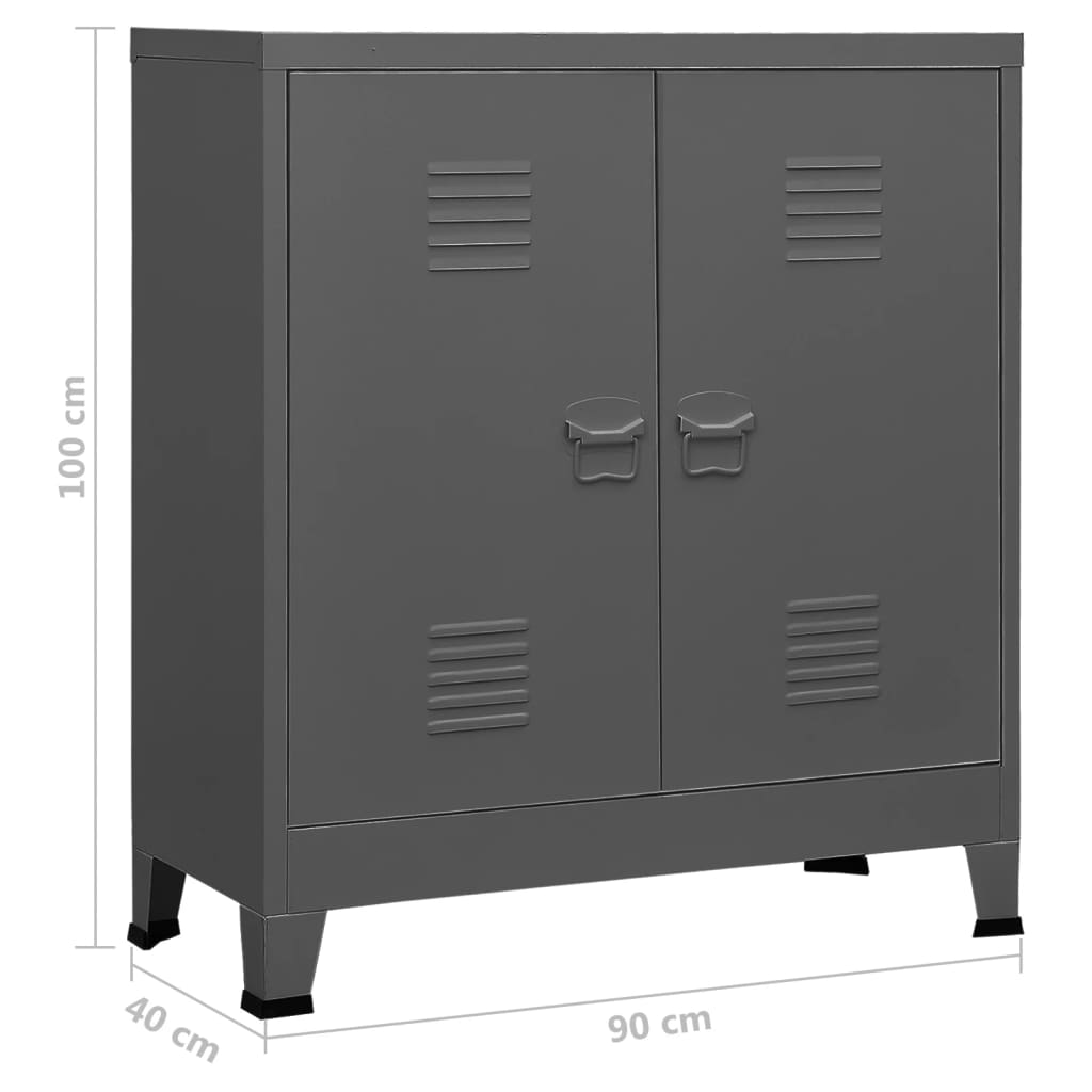 Skåp DIV. antracit 90x40x100 cm stål