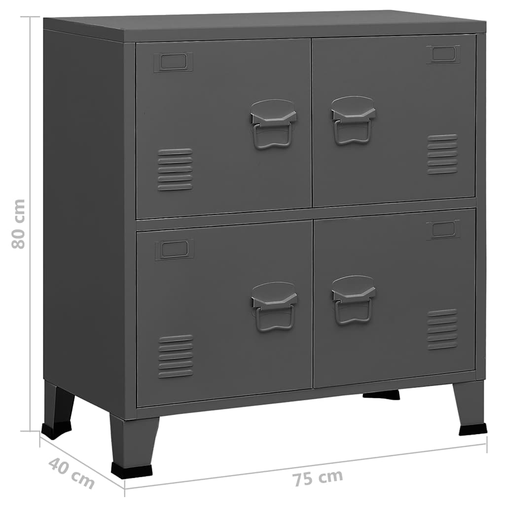 Skåp DIV. antracit 75x40x80 cm stål