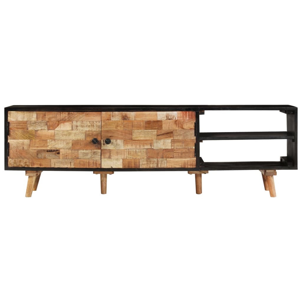 TV-bänk 140x30x45 cm grovt mangoträ massivt akaciaträ