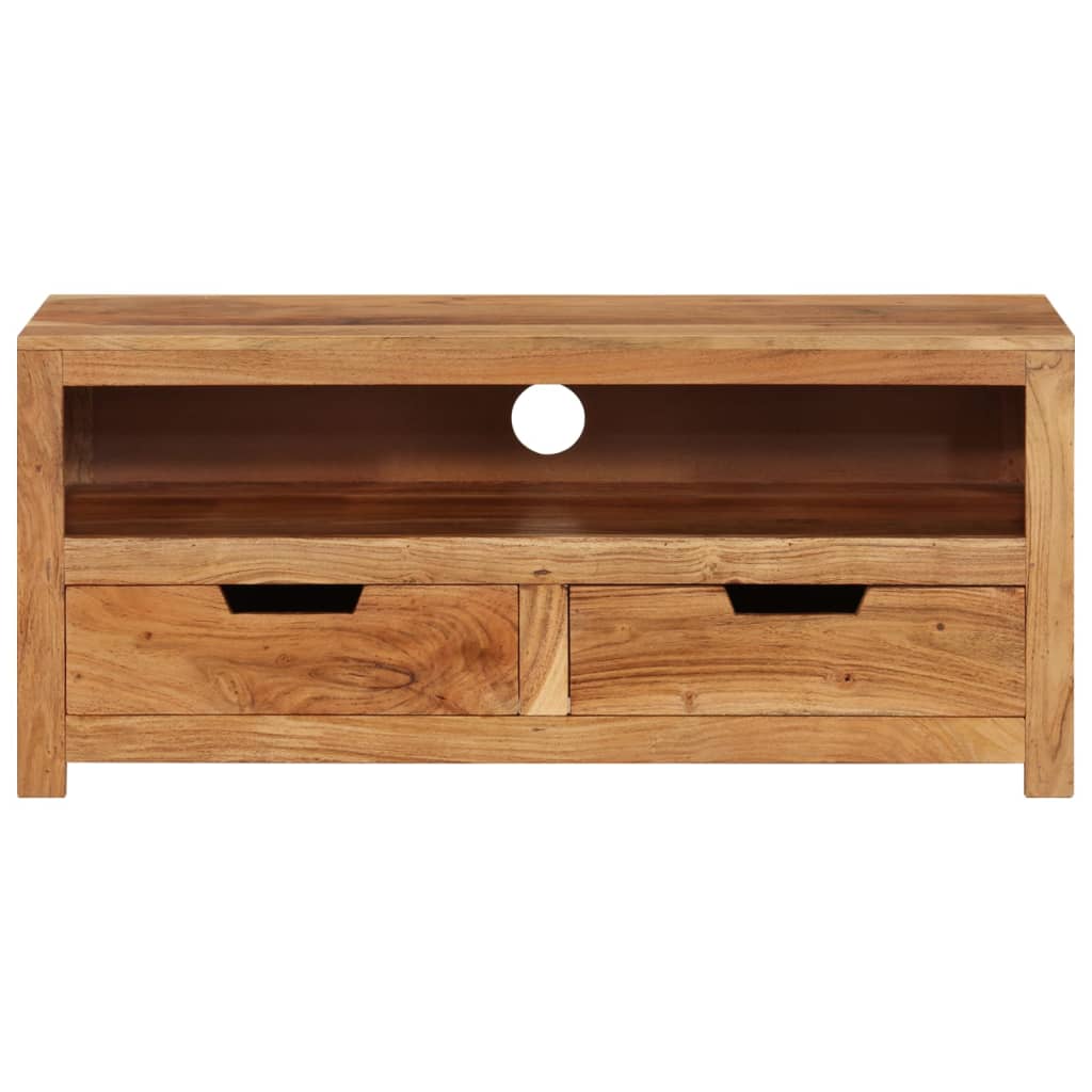 Tv-bänk 88x35x40 cm massiv akaciaträ