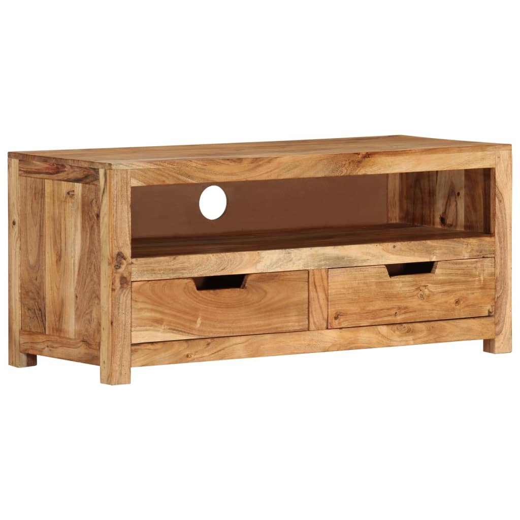 Tv-bänk 88x35x40 cm massiv akaciaträ