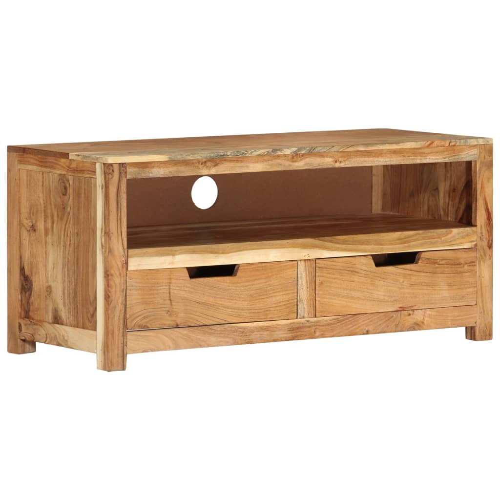 Tv-bänk 88x35x40 cm massiv akaciaträ