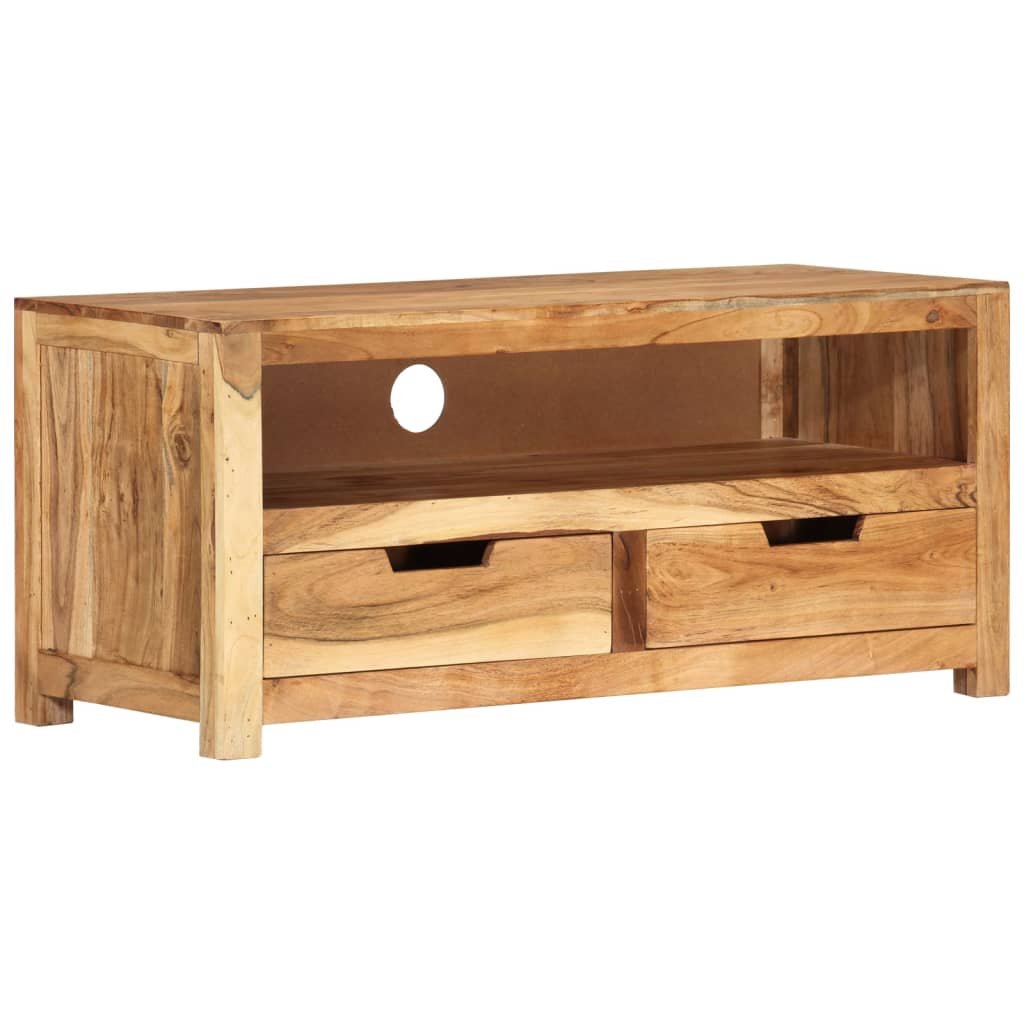 Tv-bänk 88x35x40 cm massiv akaciaträ