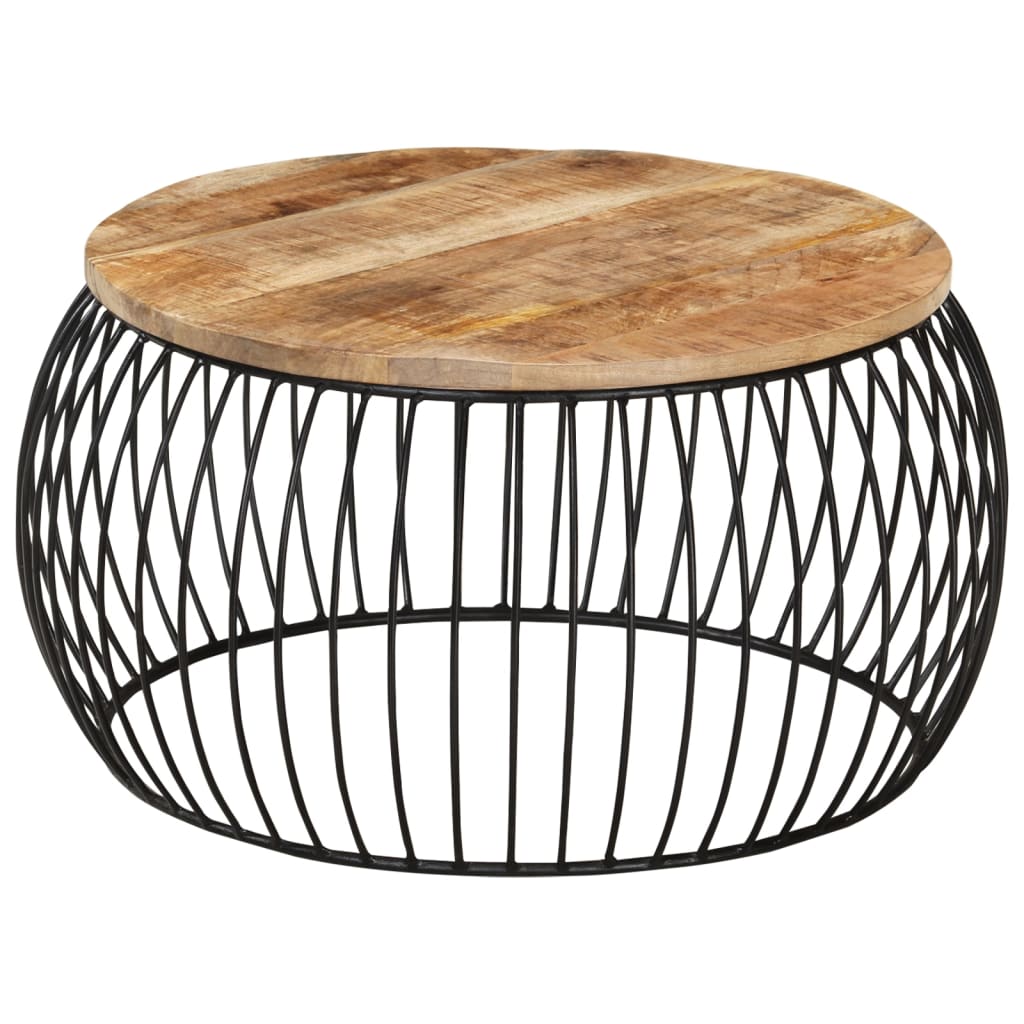 Soffbord Trä Ø68 cm grovt mangoträ