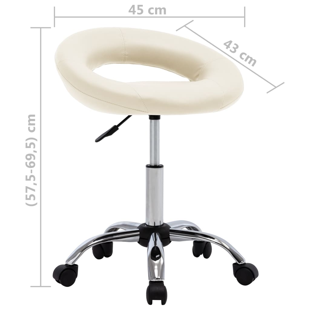 Matstol Gräddvit Snurrbar konstläder