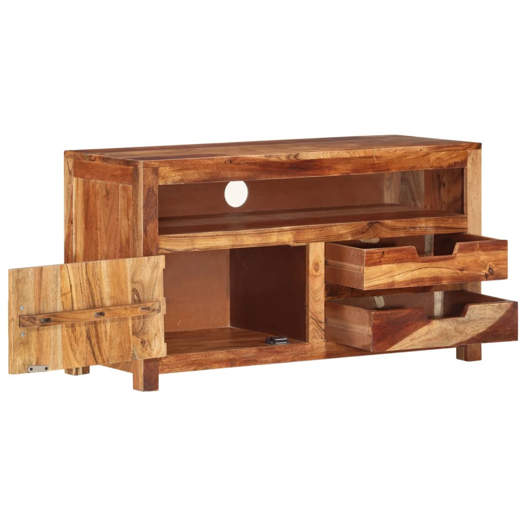 Tv-bänk 90x34,5x50 cm massivt akaciaträ