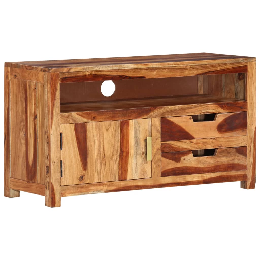 Tv-bänk 90x34,5x50 cm massivt akaciaträ