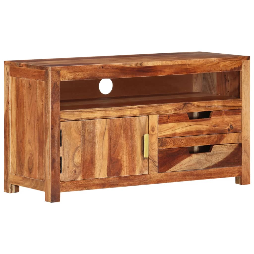 Tv-bänk 90x34,5x50 cm massivt akaciaträ