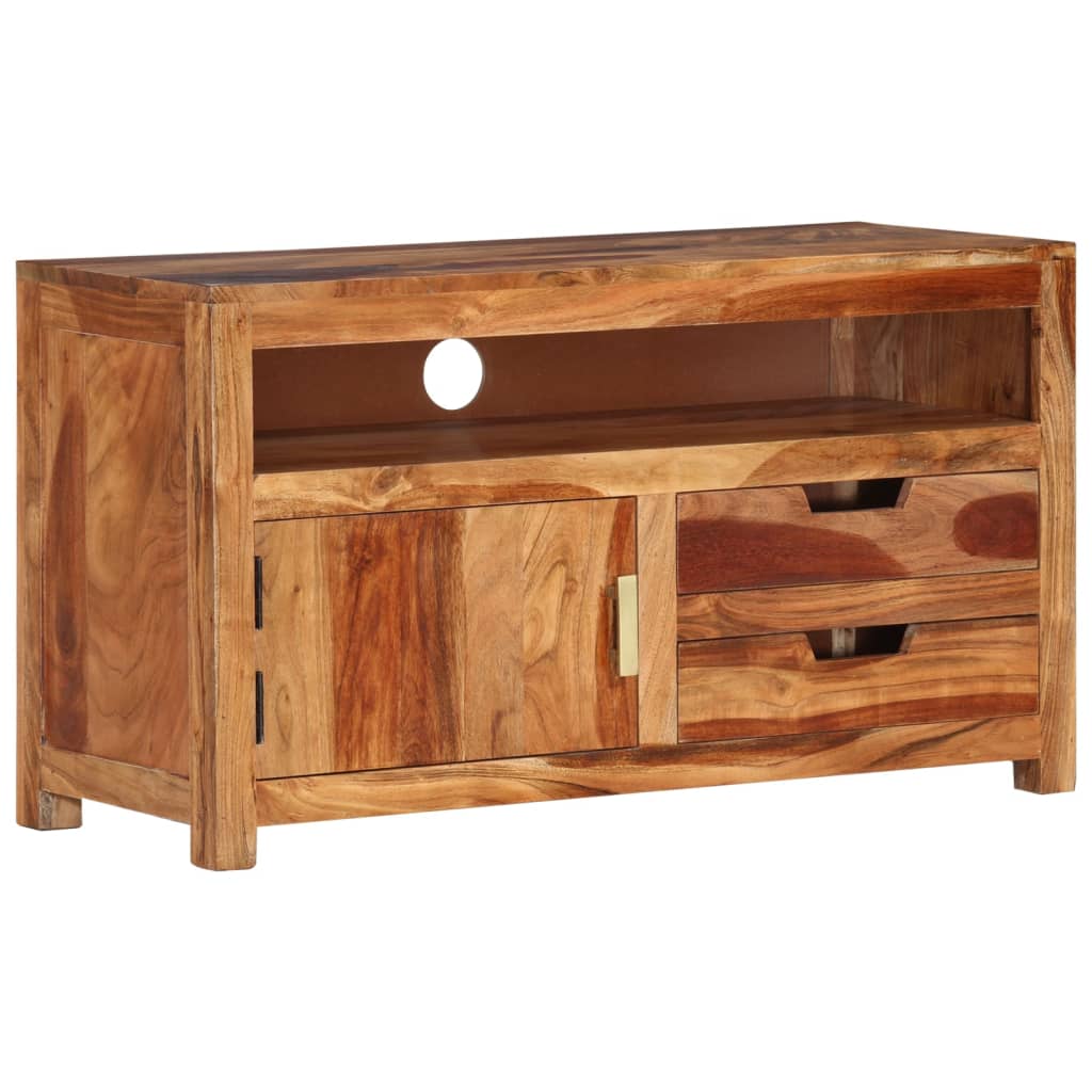 Tv-bänk 90x34,5x50 cm massivt akaciaträ