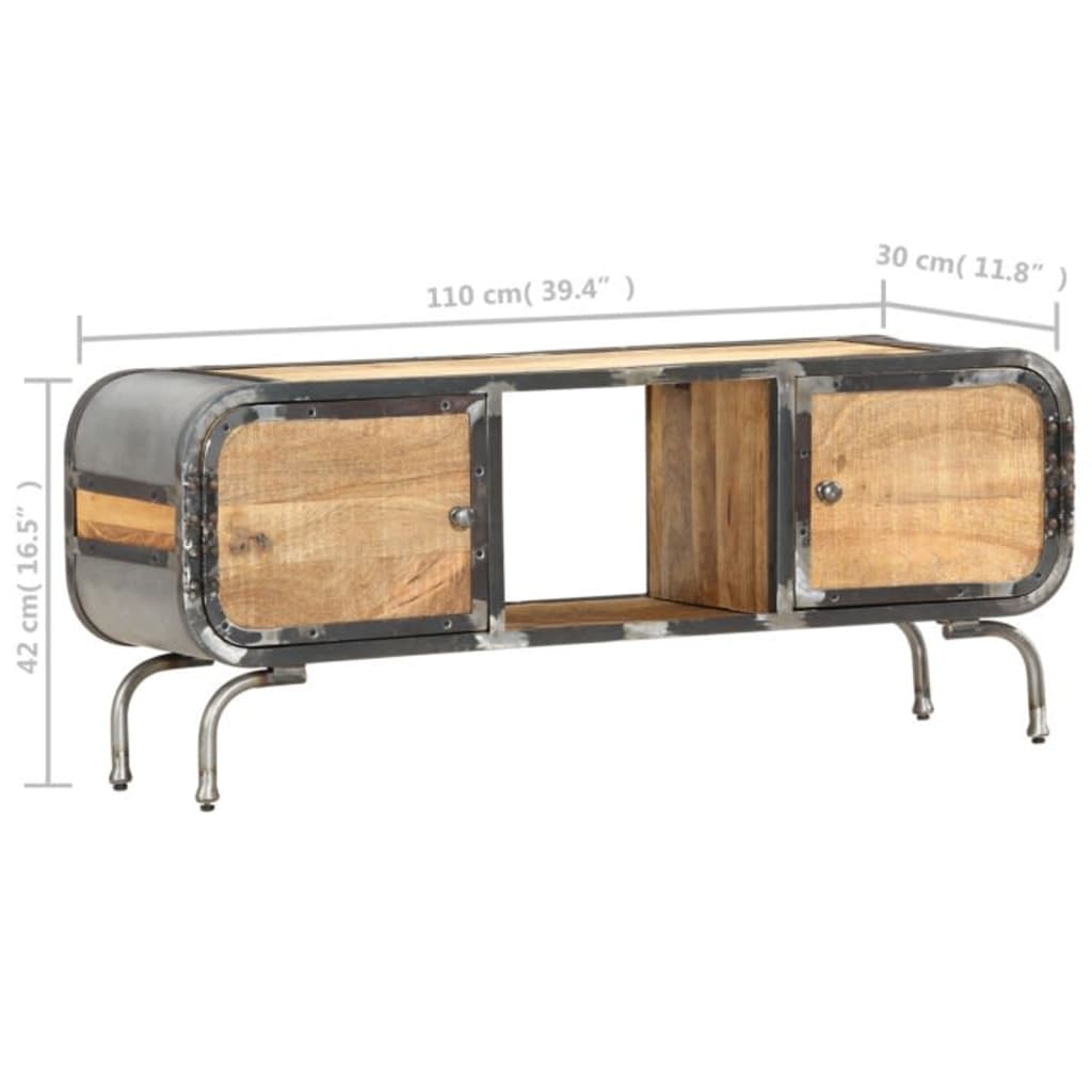 Tv-bänk 110x30x42 cm massivt mangoträ