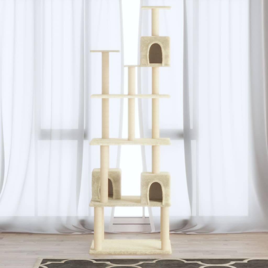 Kattmöbel Klösträd med sisalpelare gräddvit 188 cm