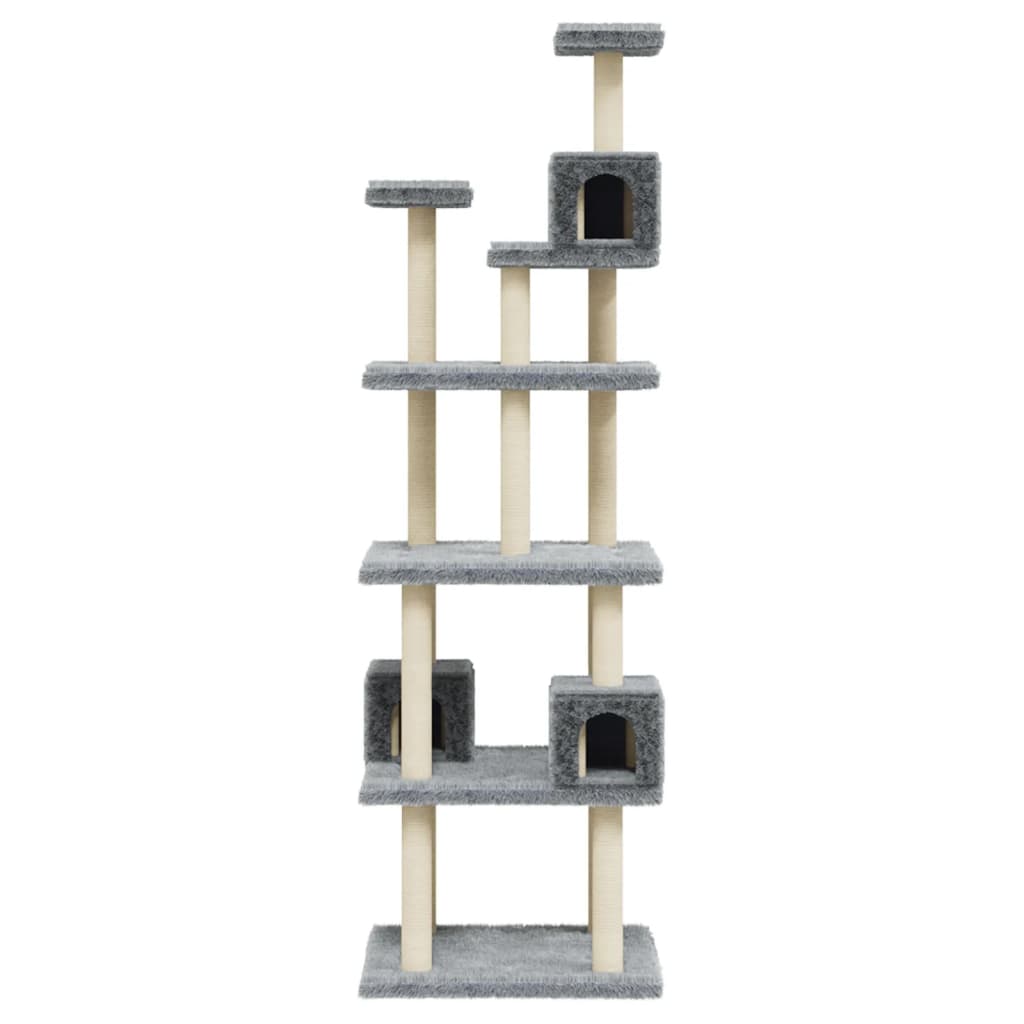 Kattmöbel Klösträd med sisalpelare ljusgrå 188 cm