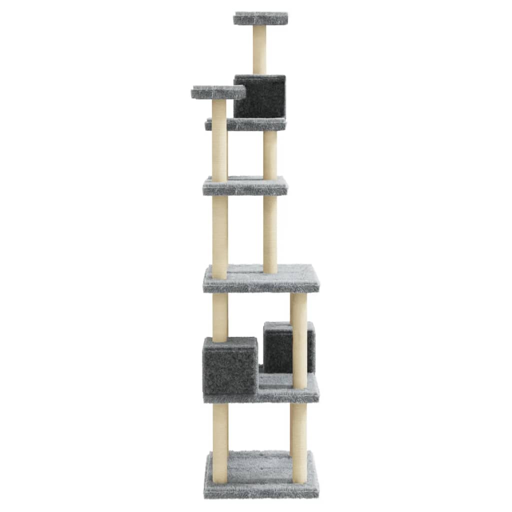 Kattmöbel Klösträd med sisalpelare ljusgrå 188 cm