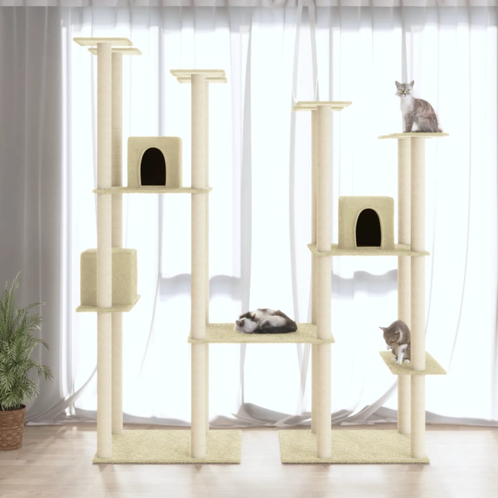 Kattmöbel Klösträd med sisalpelare gräddvit 174 cm
