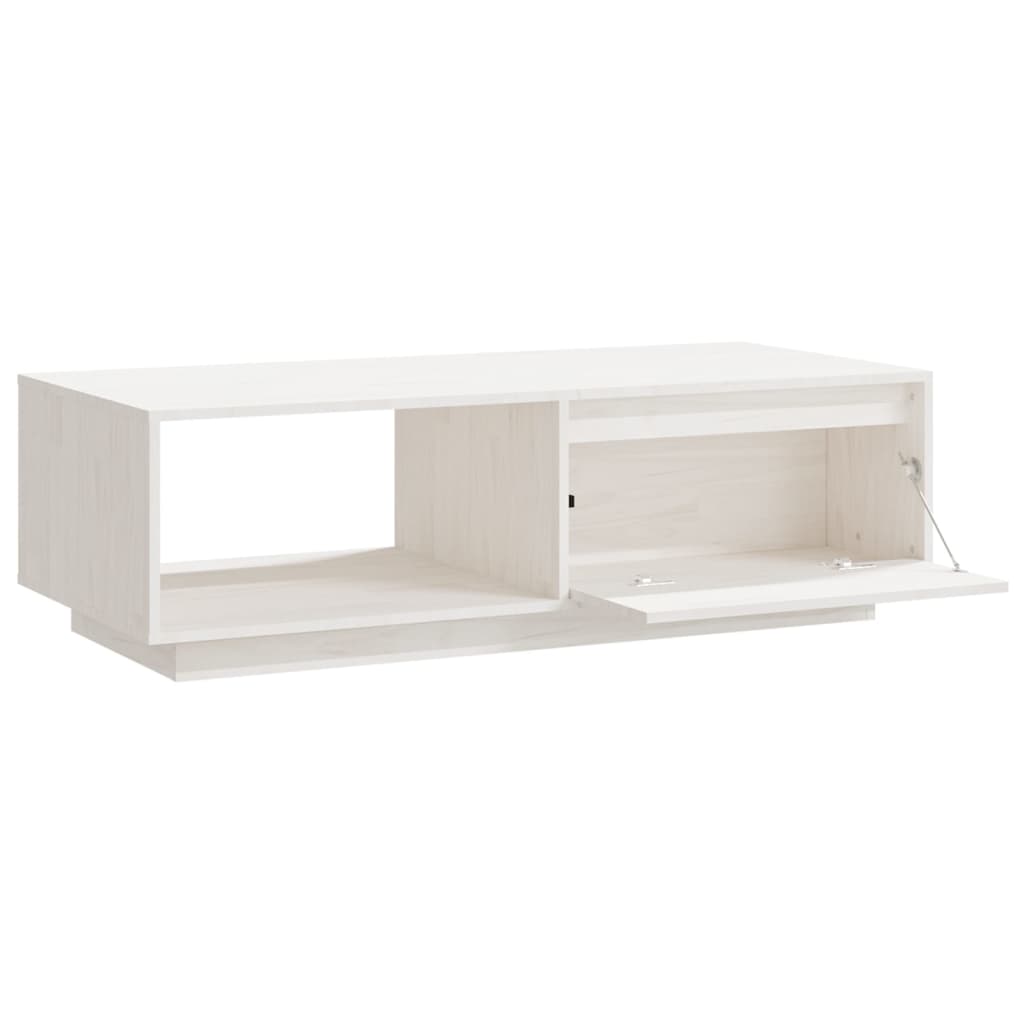 Soffbord Vit 110x50x33,5 cm massiv furu