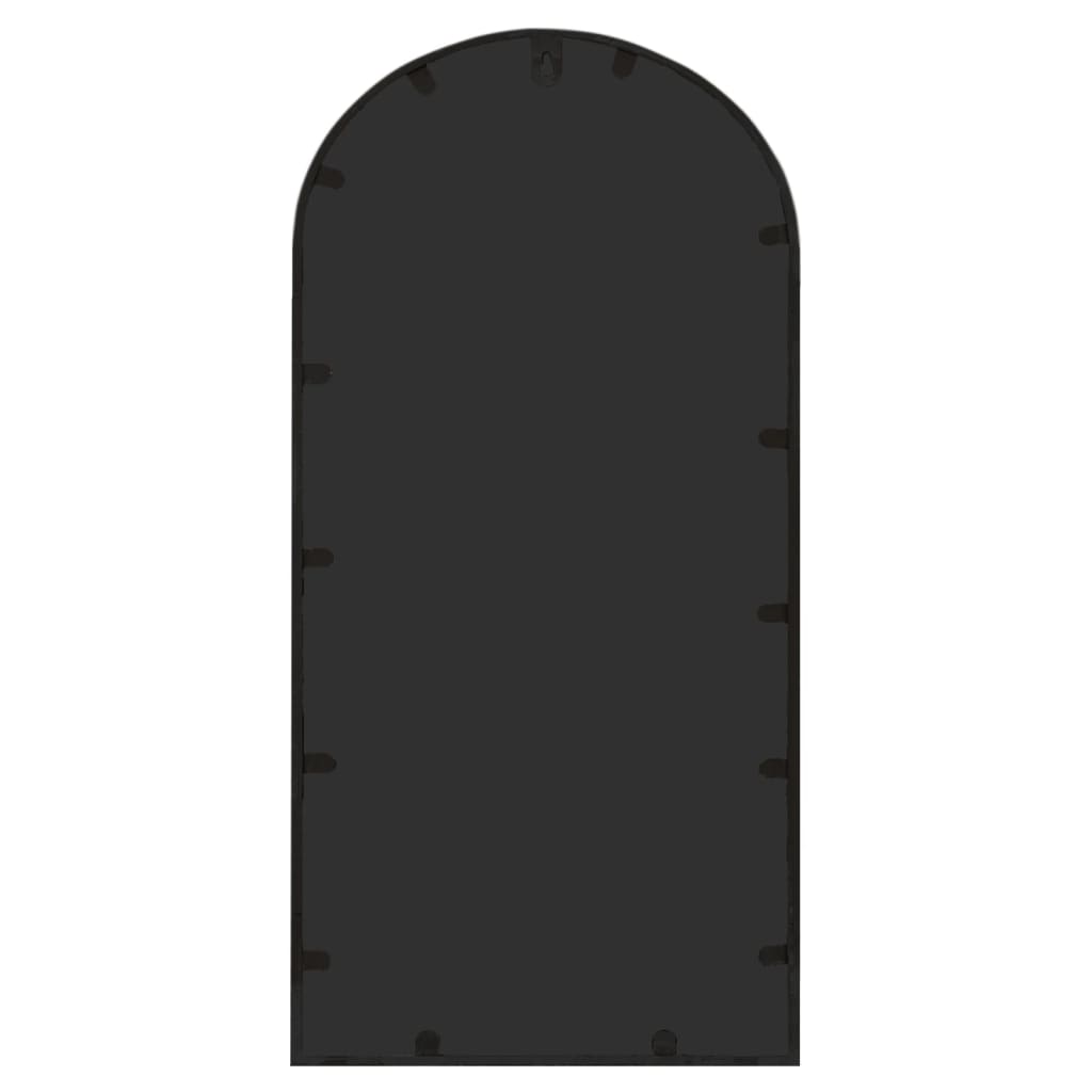 Väggspegel Svart 70x30 cm järn för utomhusbruk
