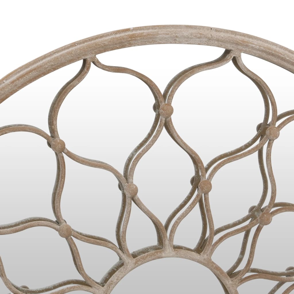 Väggspegel sandfärgad 60x3 cm rund järn för inomhusbruk