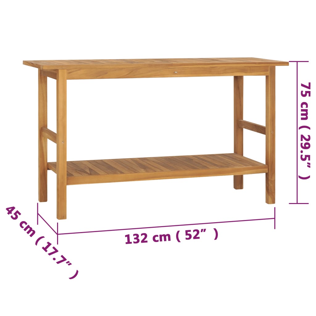 Badrumsunderskåp massiv teak 132x45x75 cm