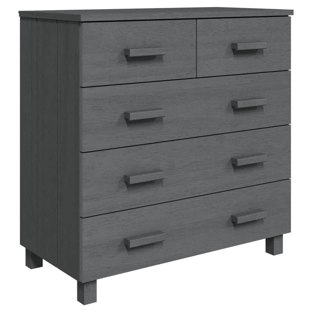 Byrå HAMAR mörkgrå 79x40x80 cm massiv furu