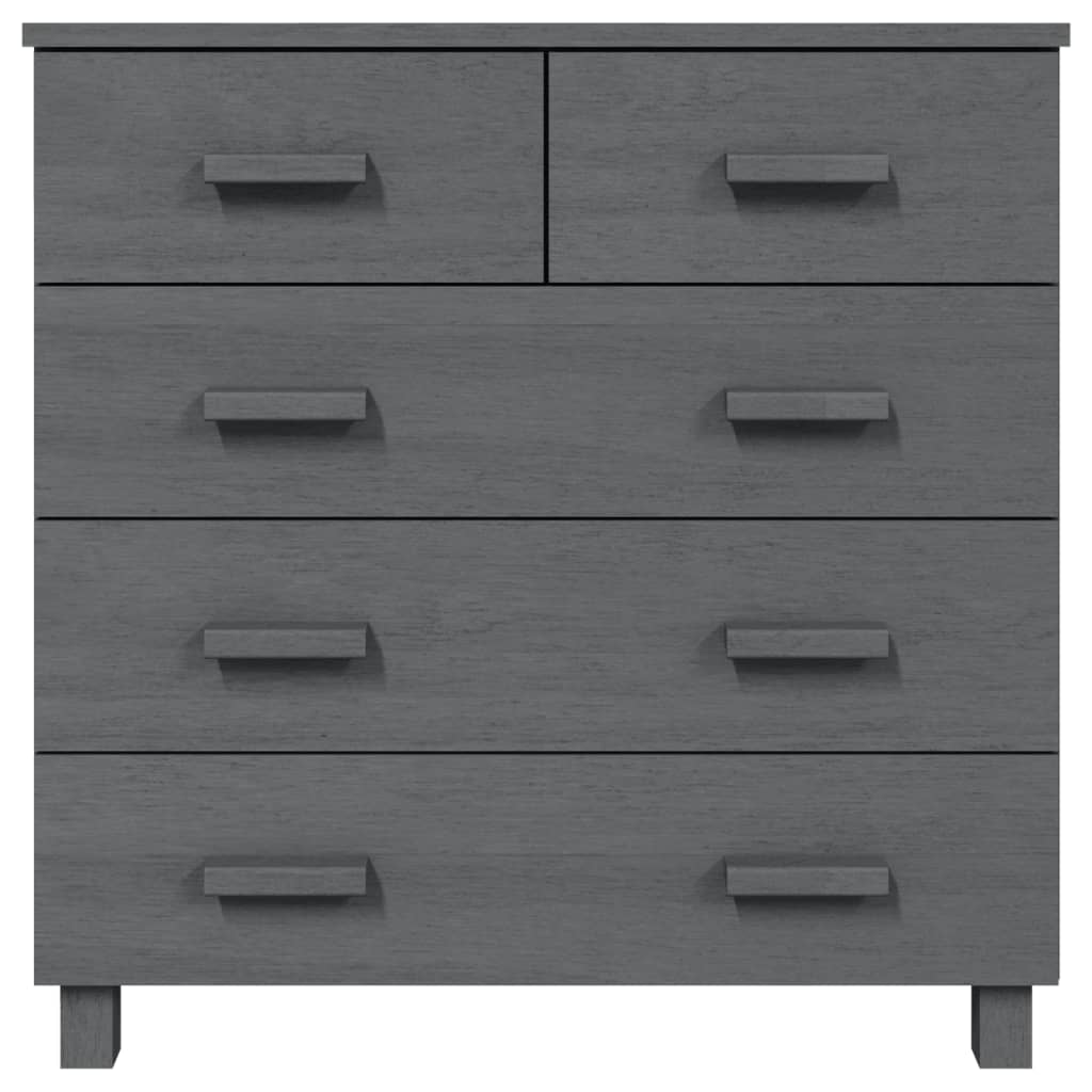 Byrå HAMAR mörkgrå 79x40x80 cm massiv furu