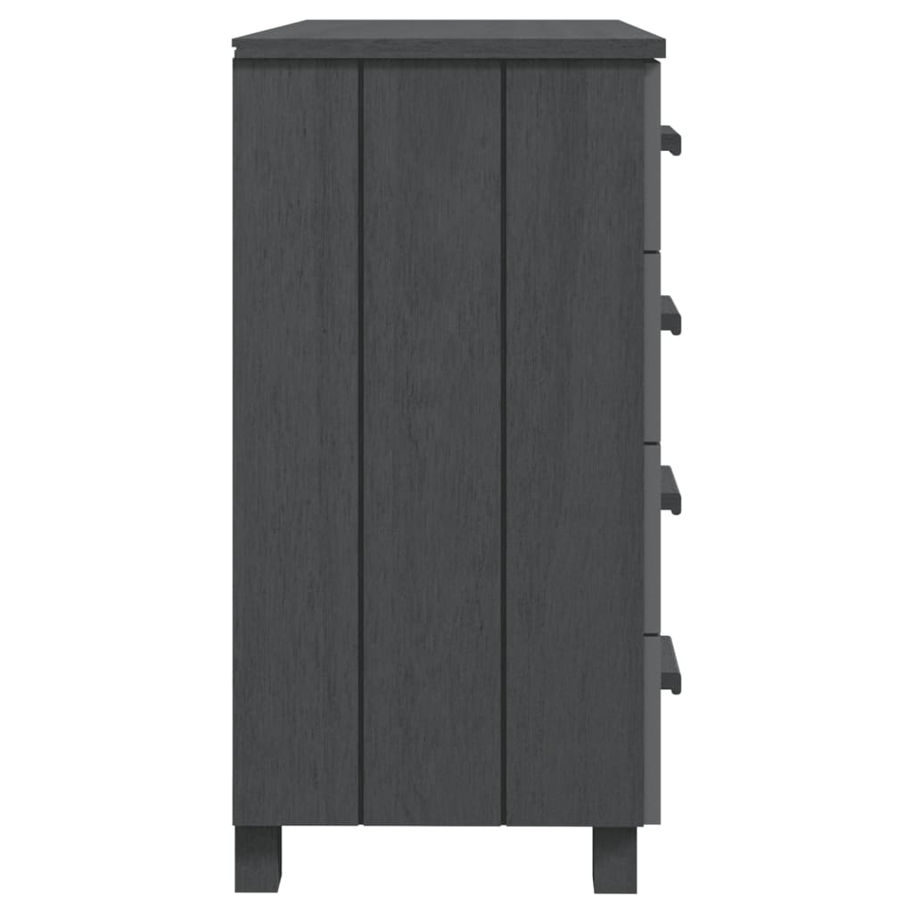 Byrå HAMAR mörkgrå 79x40x80 cm massiv furu