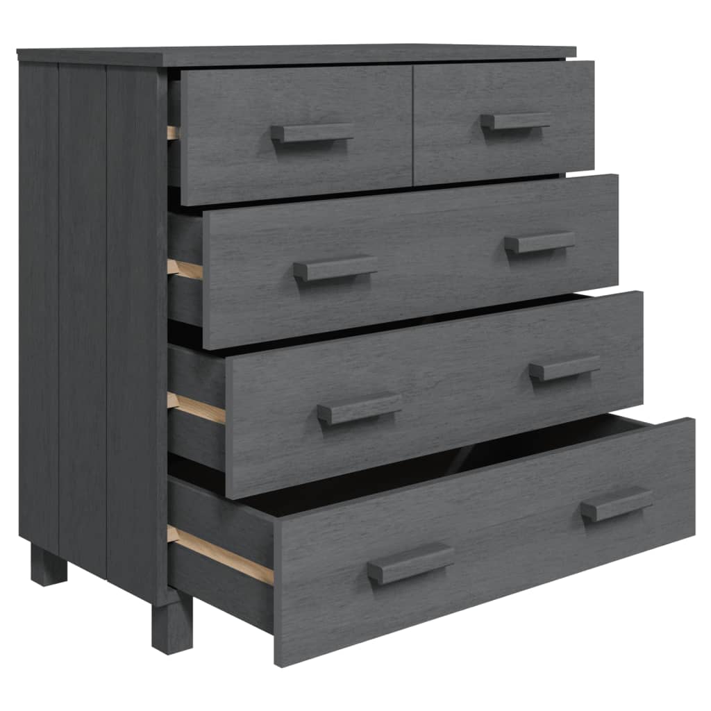 Byrå HAMAR mörkgrå 79x40x80 cm massiv furu