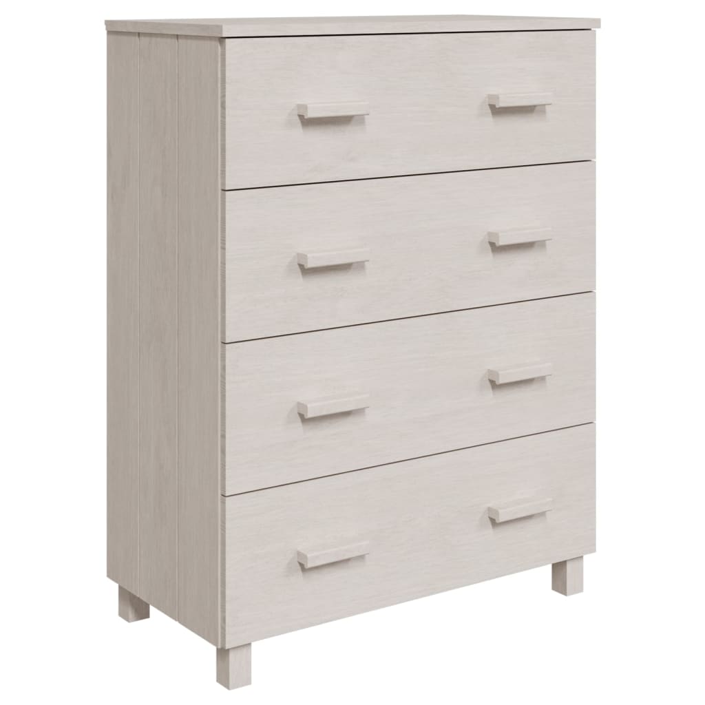 Byrå Vit HAMAR Vit 79x40x103,5 cm massiv furu