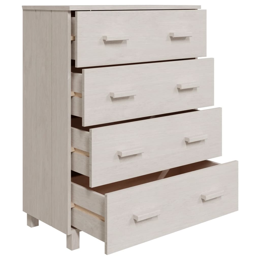 Byrå Vit HAMAR Vit 79x40x103,5 cm massiv furu