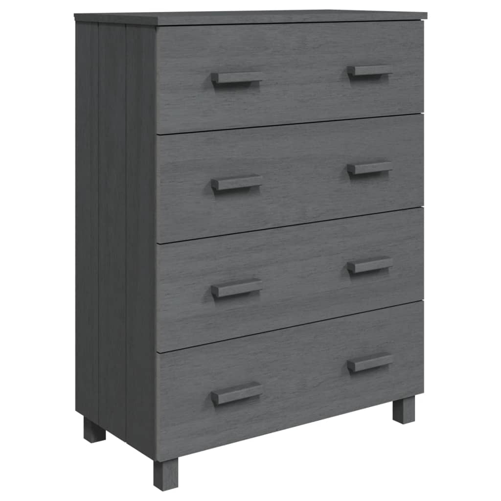 Byrå Grå HAMAR mörkgrå 79x40x103,5 cm massiv furu