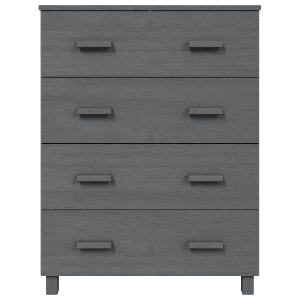Byrå Grå HAMAR mörkgrå 79x40x103,5 cm massiv furu