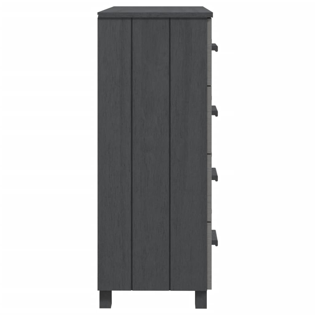 Byrå Grå HAMAR mörkgrå 79x40x103,5 cm massiv furu