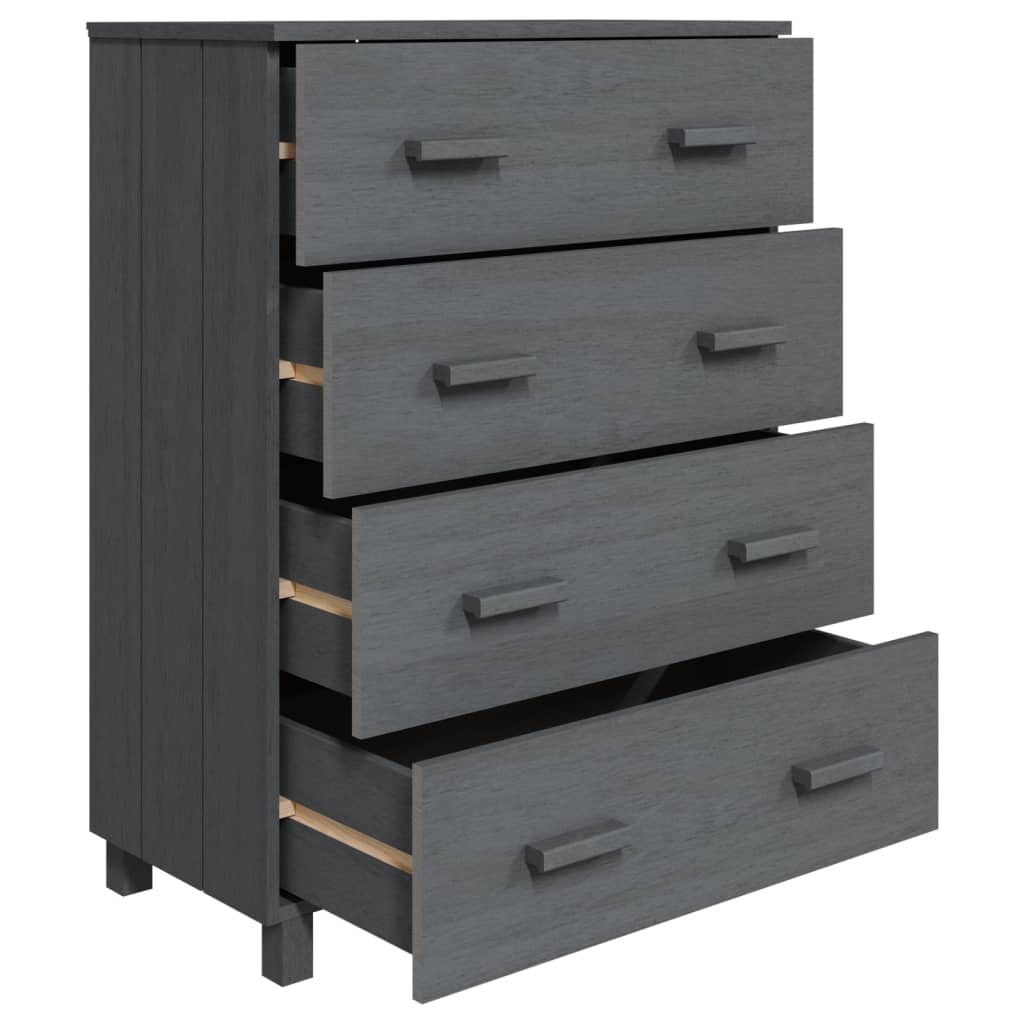 Byrå Grå HAMAR mörkgrå 79x40x103,5 cm massiv furu