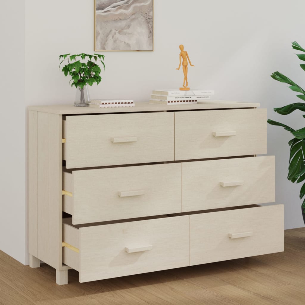 Byrå Honungsbrun HAMAR Honungsbrun 113x40x80 cm massiv furu