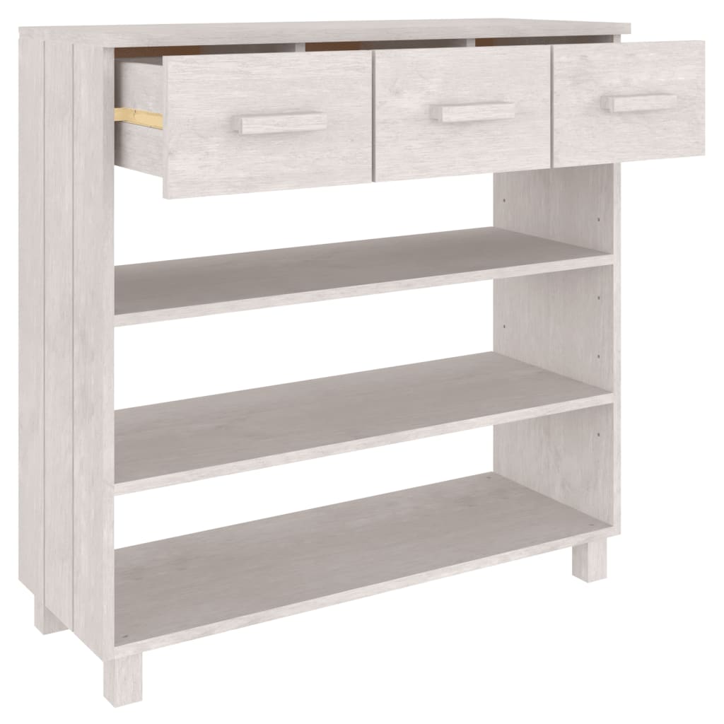 Avlastningsbord Konsollbord Vit HAMAR 90x35x90 cm massiv furu
