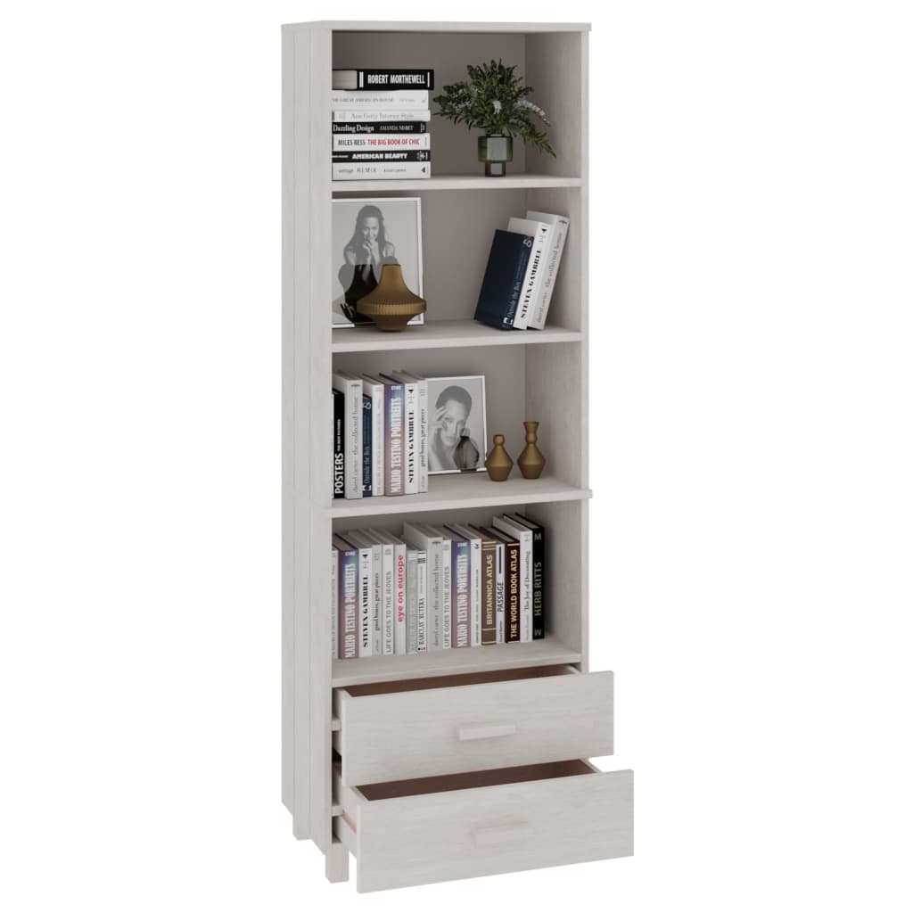 Skåp Vit HAMAR Vit 60x35x180 cm massiv furu