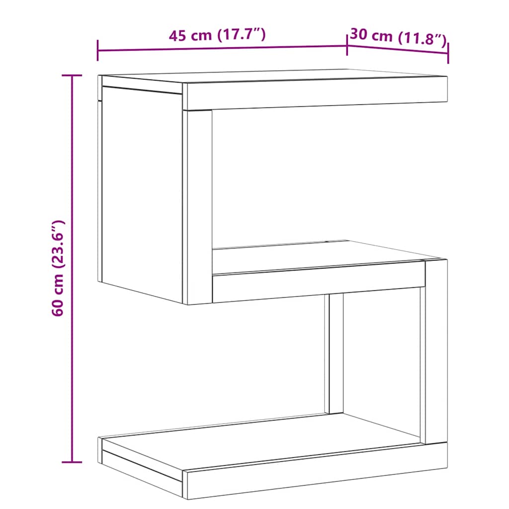 Sidobord 45x30x60 cm massiv teak