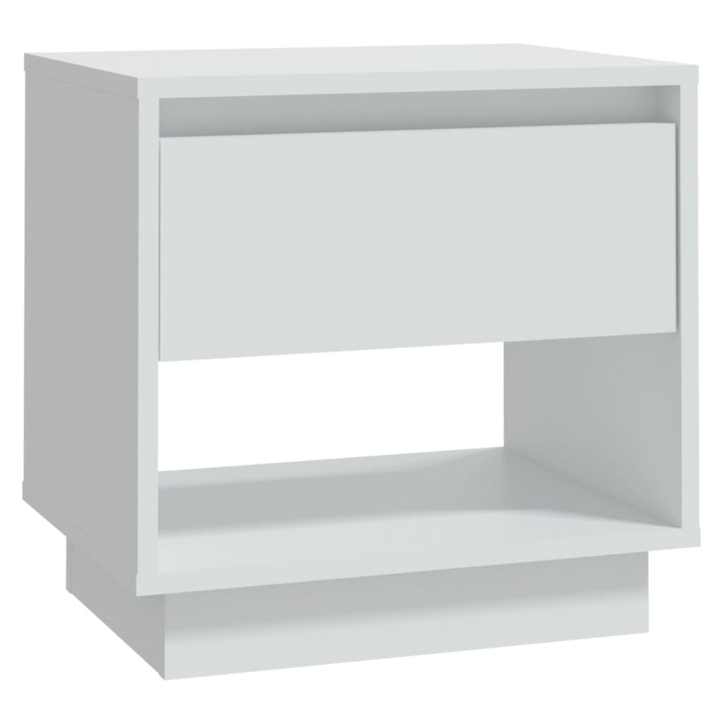 Sängbord vit 2 st 45x34x44 cm konstruerat trä