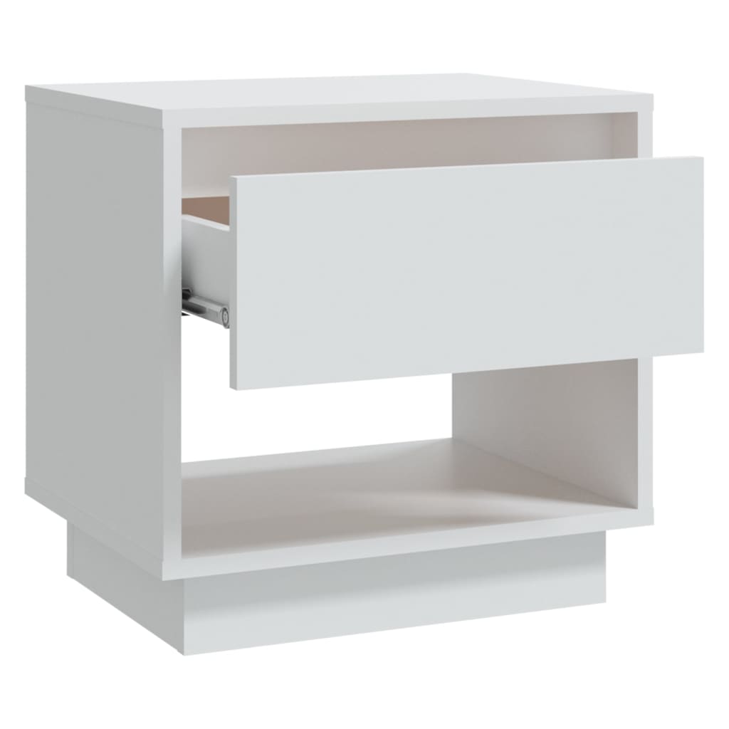 Sängbord vit 2 st 45x34x44 cm konstruerat trä