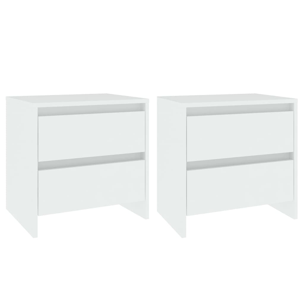 Sängbord 2 st vit 45x34,5x44,5 cm konstruerat trä
