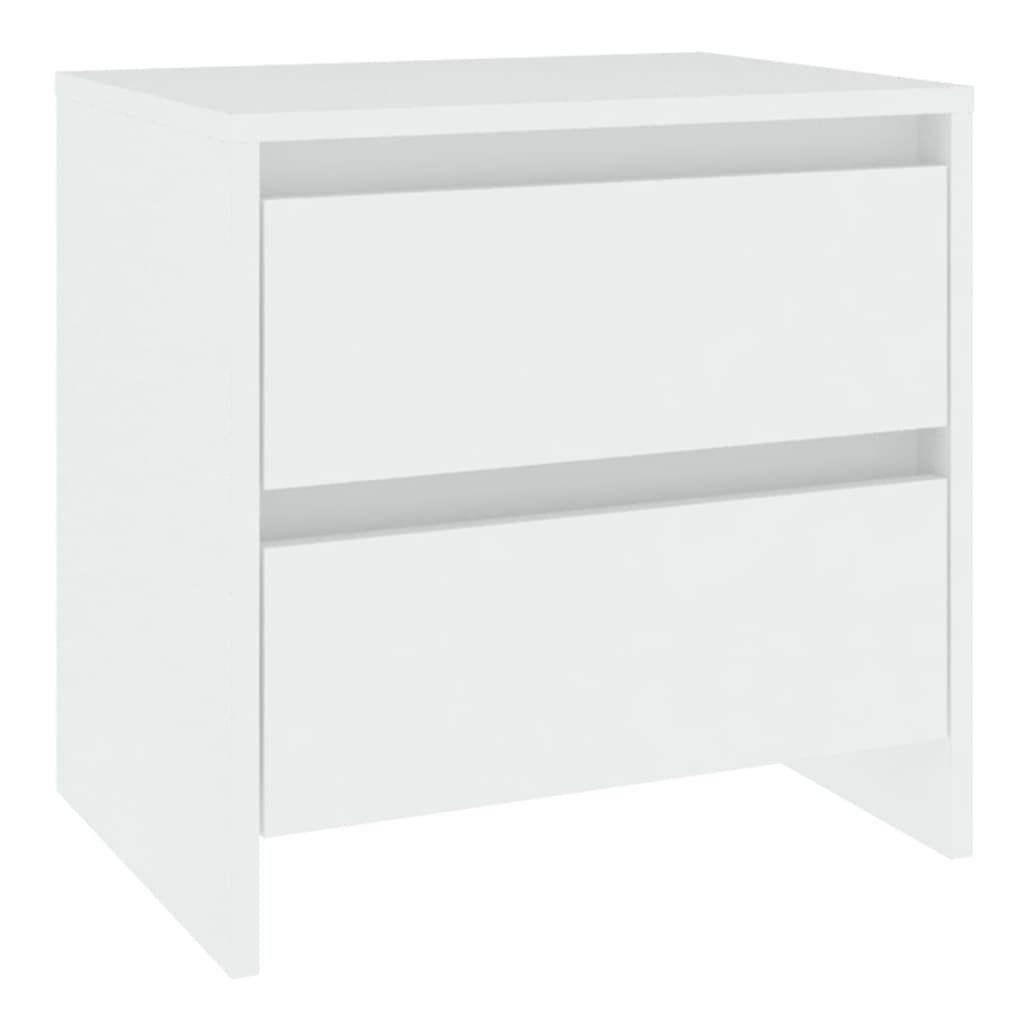 Sängbord 2 st vit 45x34,5x44,5 cm konstruerat trä