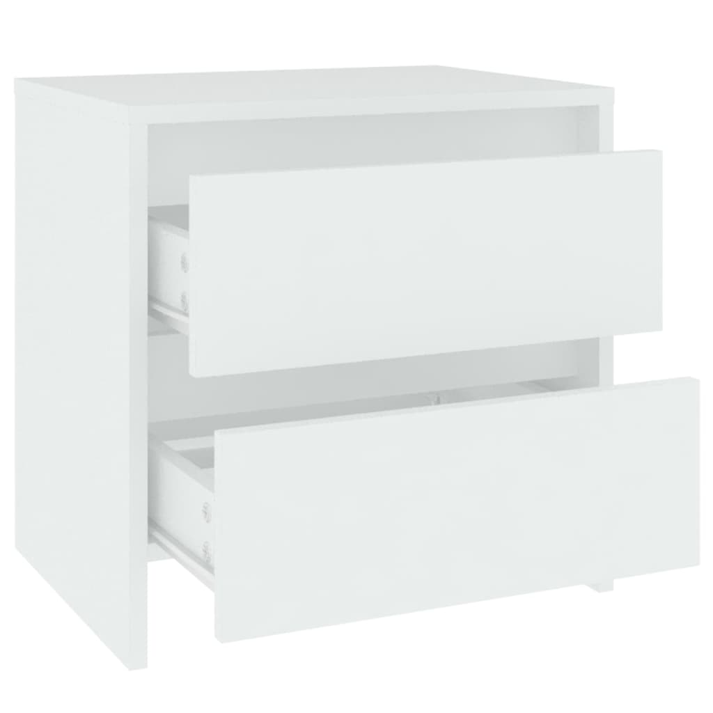 Sängbord 2 st vit 45x34,5x44,5 cm konstruerat trä