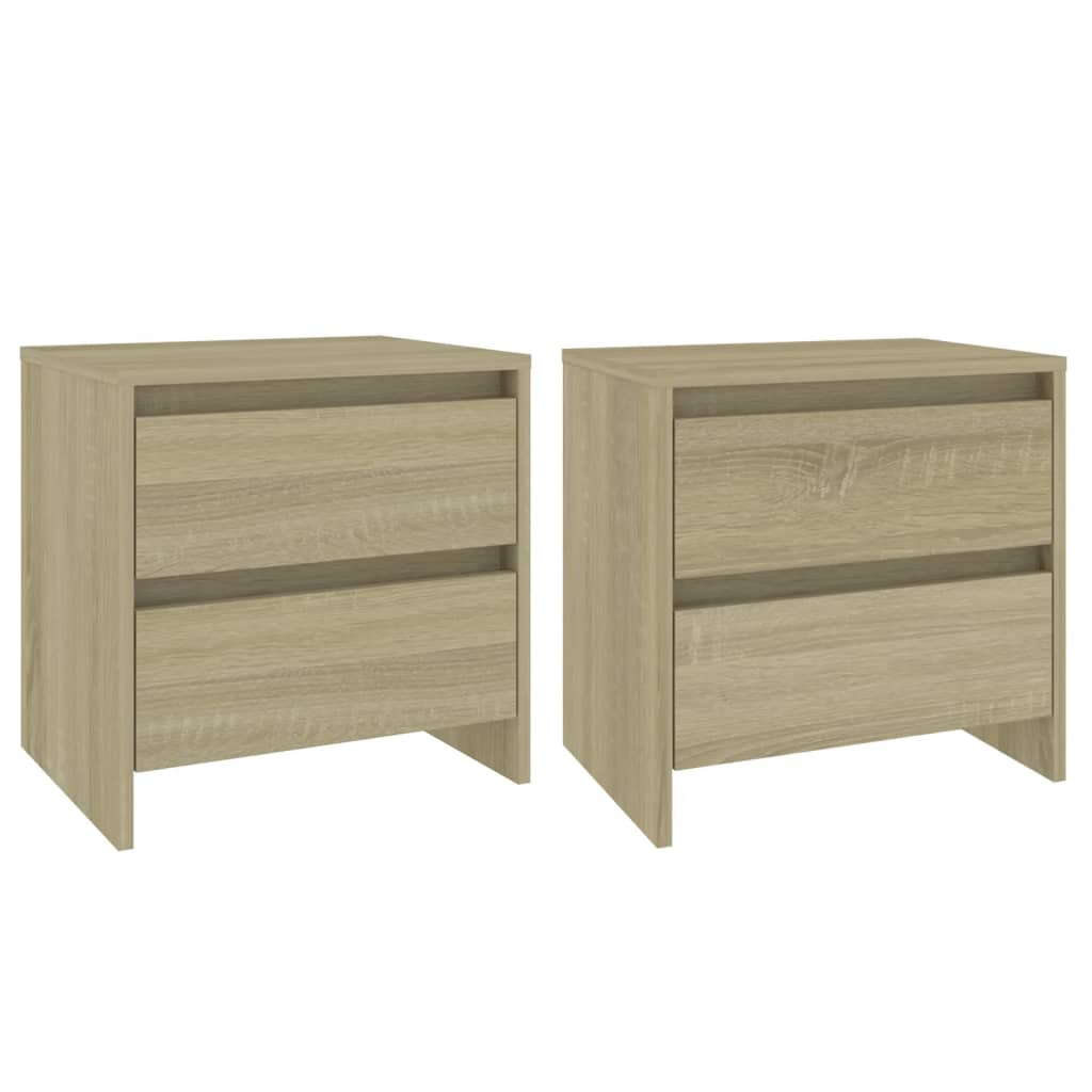Sängbord 2 st sonoma-ek 45x34,5x44,5 cm konstruerat trä
