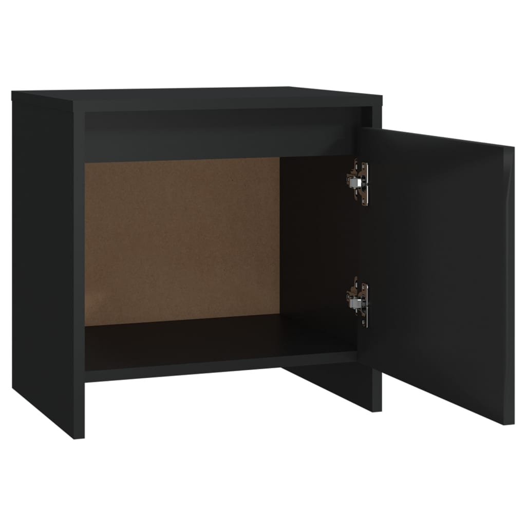 Sängbord 2 st svart 45x34x44,5 cm konstruerat trä