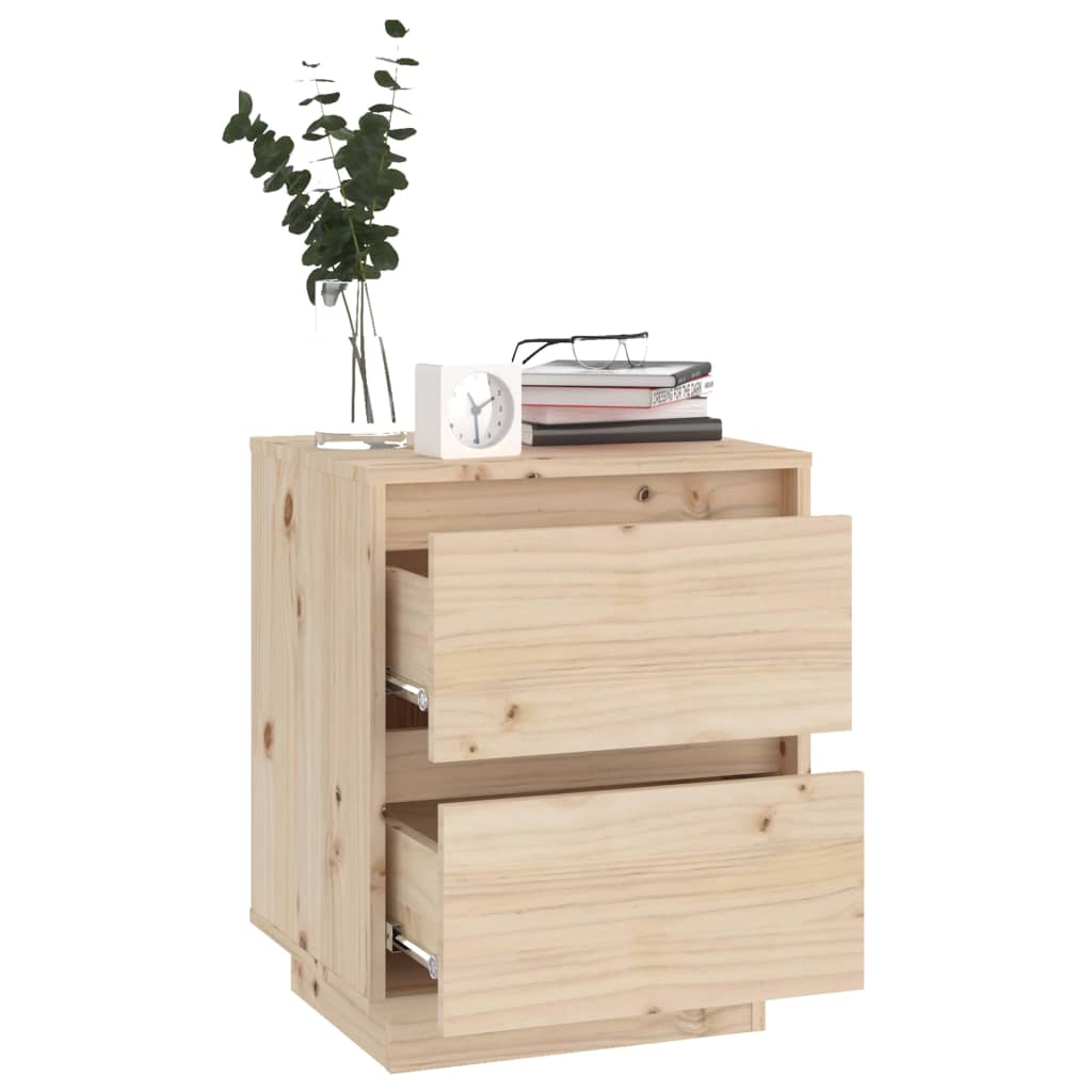 Sängbord 2 st 40x35x50 cm massiv furu