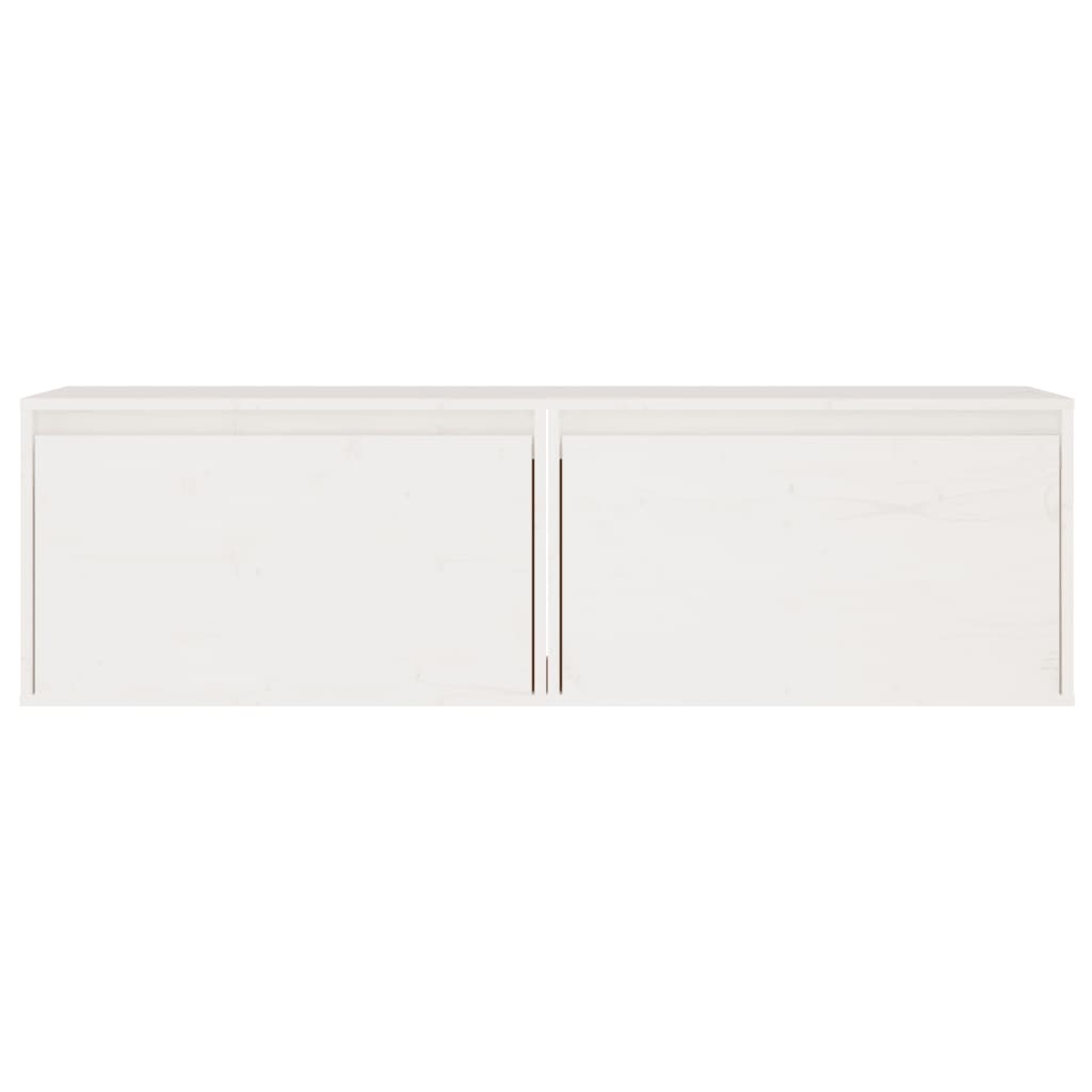 Väggskåp Vit 2 st 60x30x35 cm massiv furu
