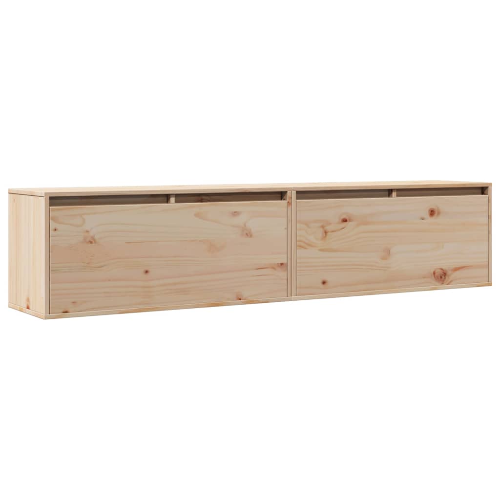 Väggskåp Trä 2 st 80x30x35 cm massiv furu