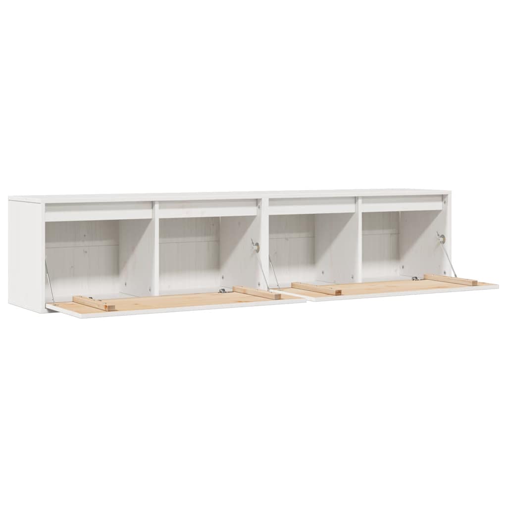 Väggskåp Vit 2 st 80x30x35 cm massiv furu