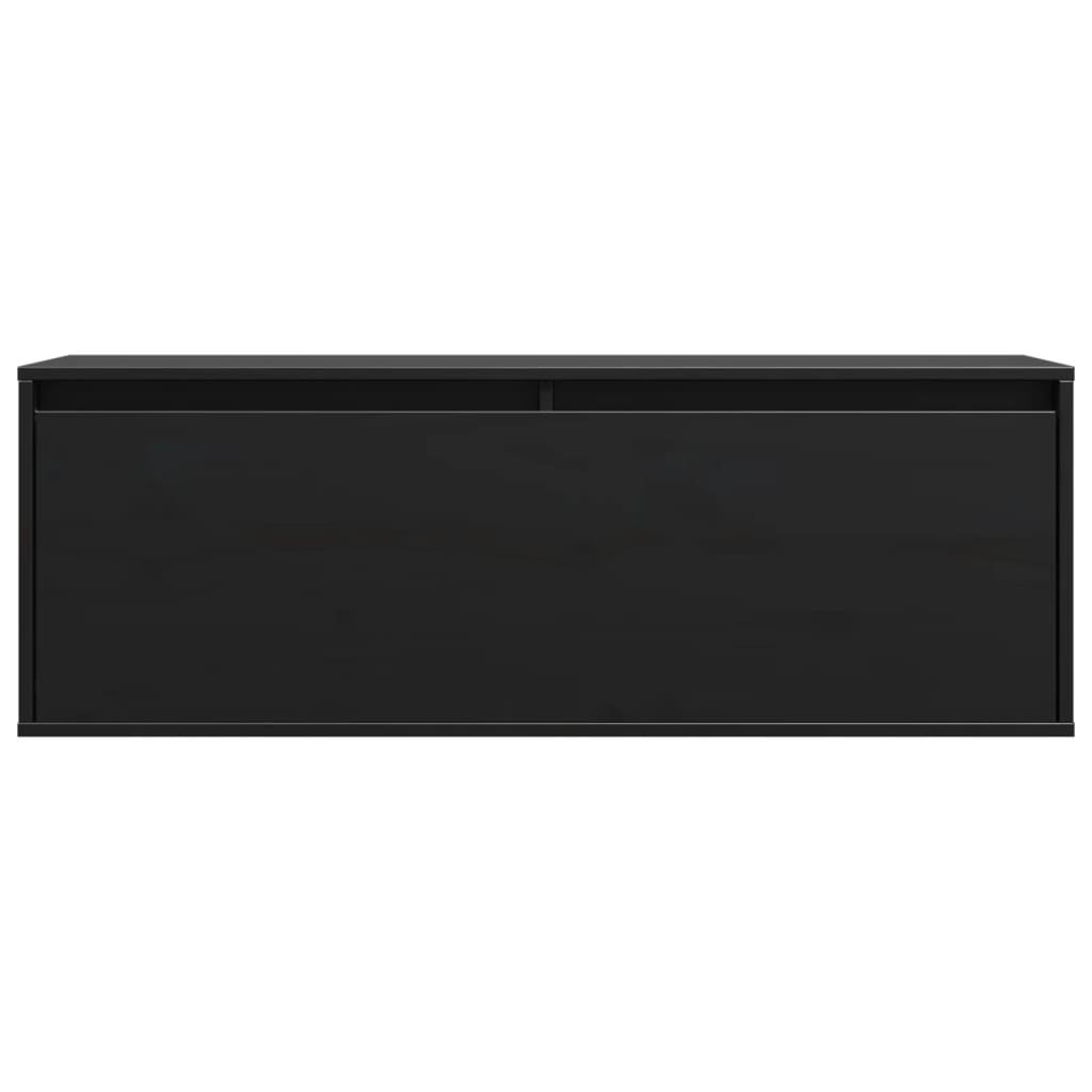 Väggskåp Svart 100x30x35 cm massiv furu