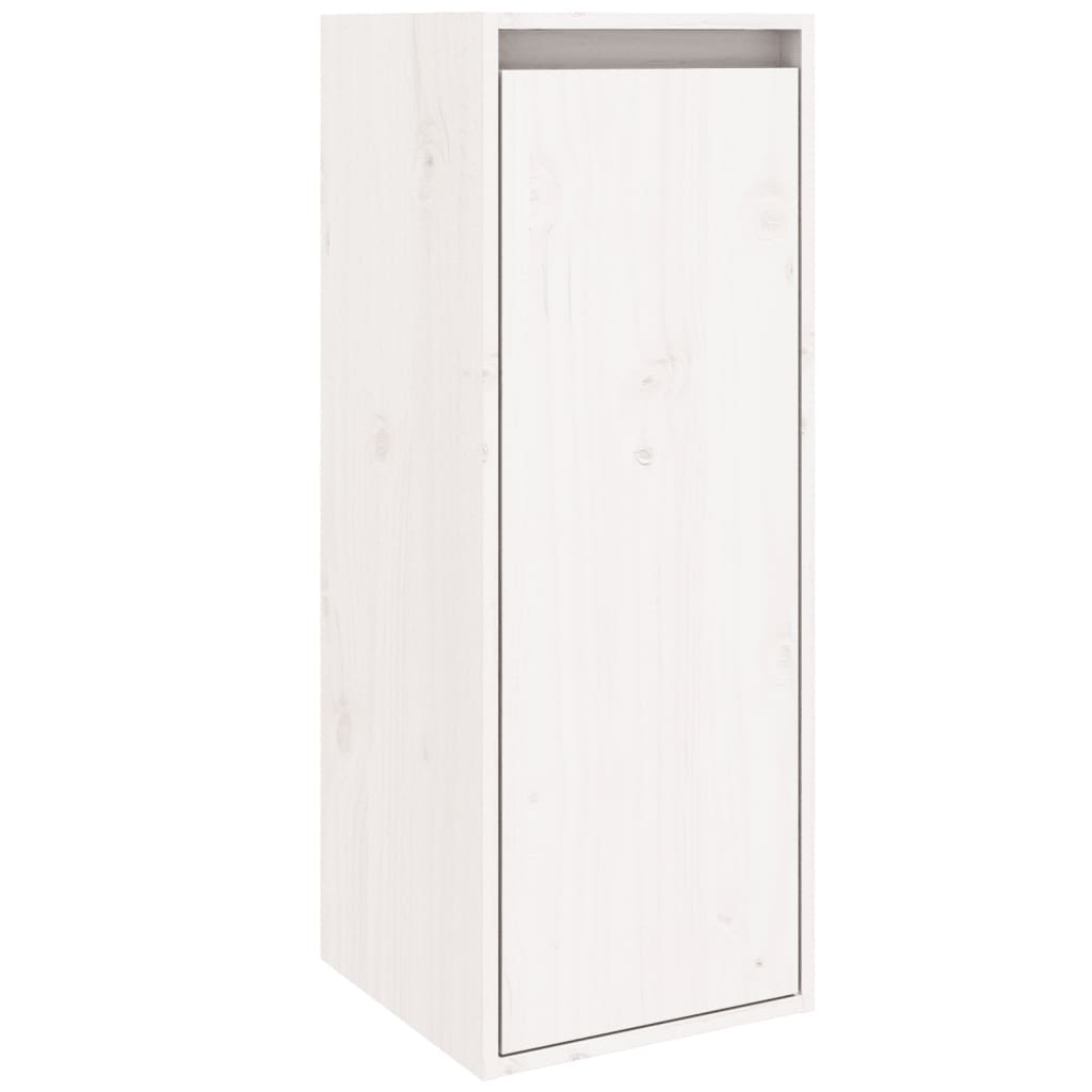 Väggskåp Vit 2 st 30x30x80 cm massiv furu