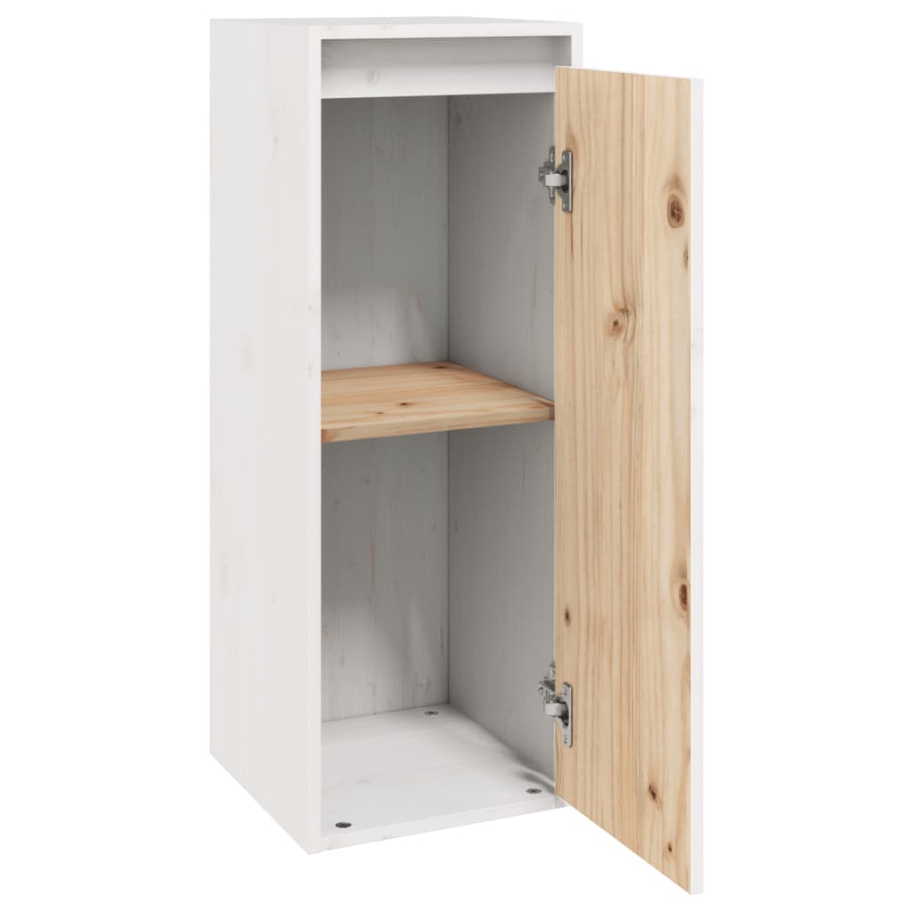 Väggskåp Vit 2 st 30x30x80 cm massiv furu